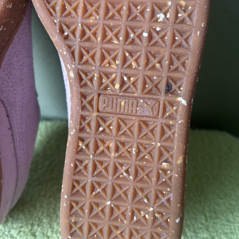 Puma Women's Light Pink Suede Sneakers with Tan Sole Like New - Picture 10 of 11